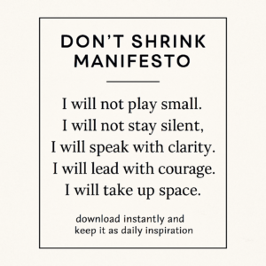 Don't Shrink Manifesto